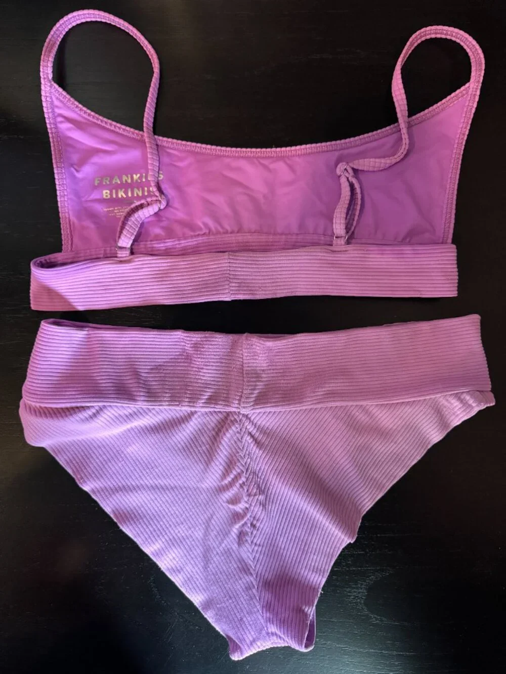 Frankie's Bikini - Gavin Ribbed Bottom and Top - Purple - Size Medium